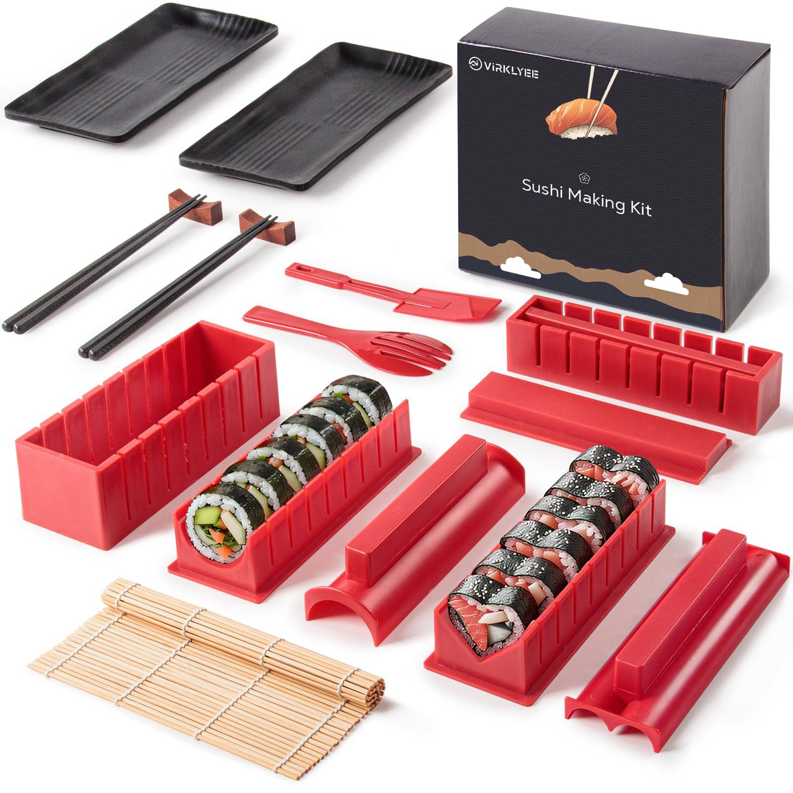Dripio Sushi-Set 17-tlg. mit 8 Formen, DIY Sushi Maker, Rot