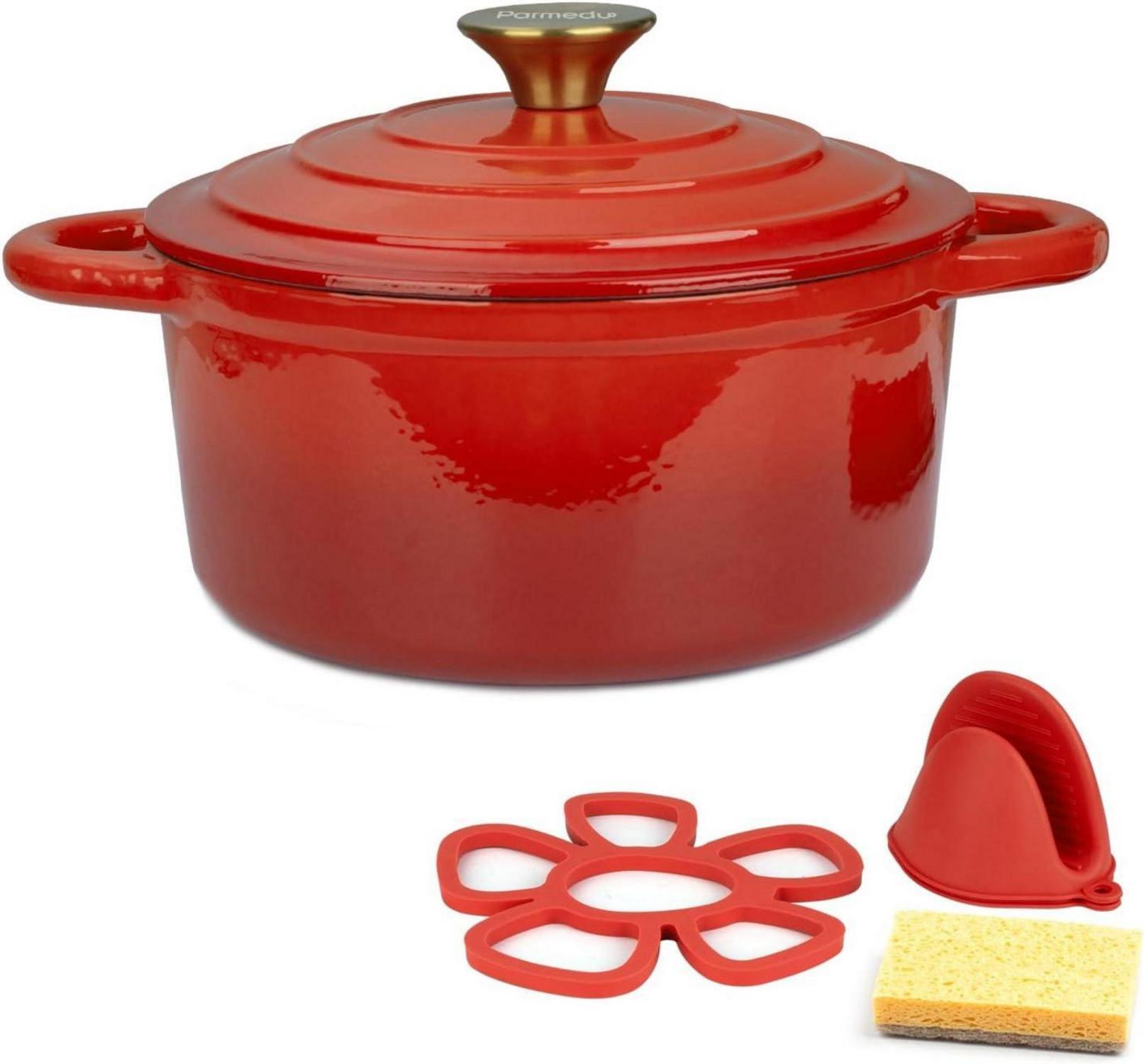 Sonstige Emaille Schmortopf Gusseisen 2,5L Rot mit