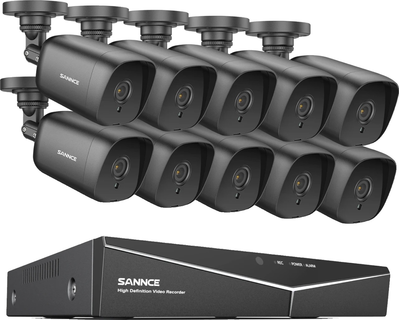 Bezpečnostný kamerový systém, rozlíšenie 1080P, vzdialené monitorovanie, 10 kusov 0 TB