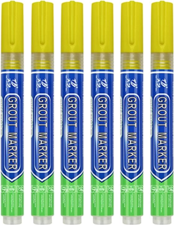 INF 6 Stück Fugenstift - Gelber wasserfester Fugenstift für Fliesenfugen 412243