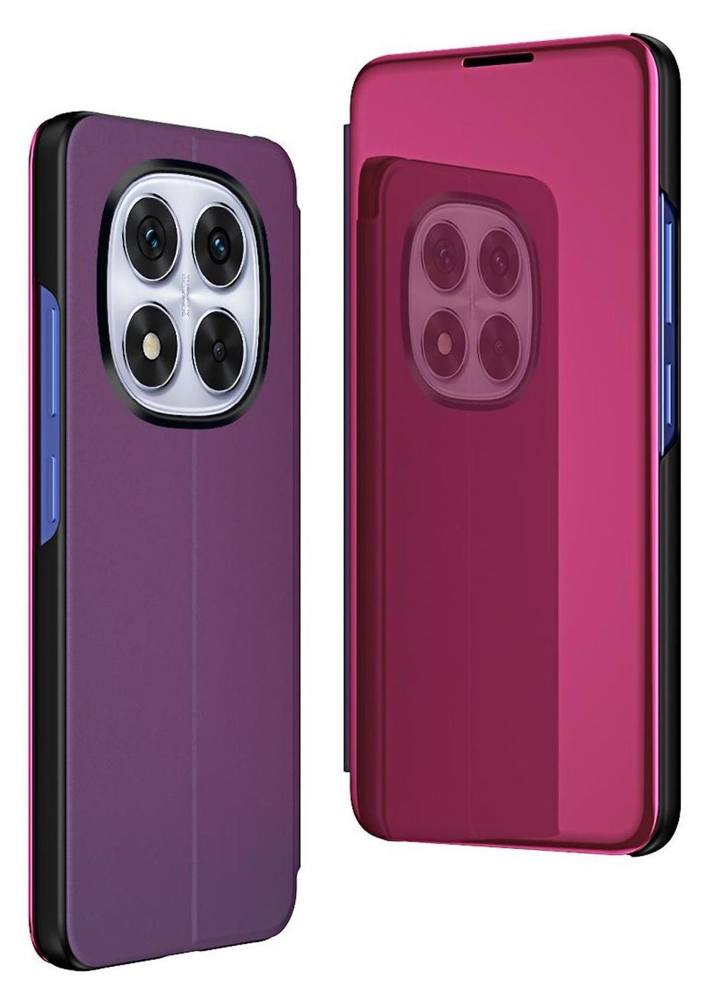 COMAKU Cover Specchio per Xiaomi Redmi Note 12 5G/Xiaomi Poco X5 5G, Prime Custodia Smart View con Clear Schermo Finestra - Blu