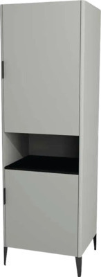 Hochschrank mit 2 Türen Devo Lotos 60x190x53 cm Anschlag rechts perfect touch stahlgrau LF-SZS2D+OTPR60-F105