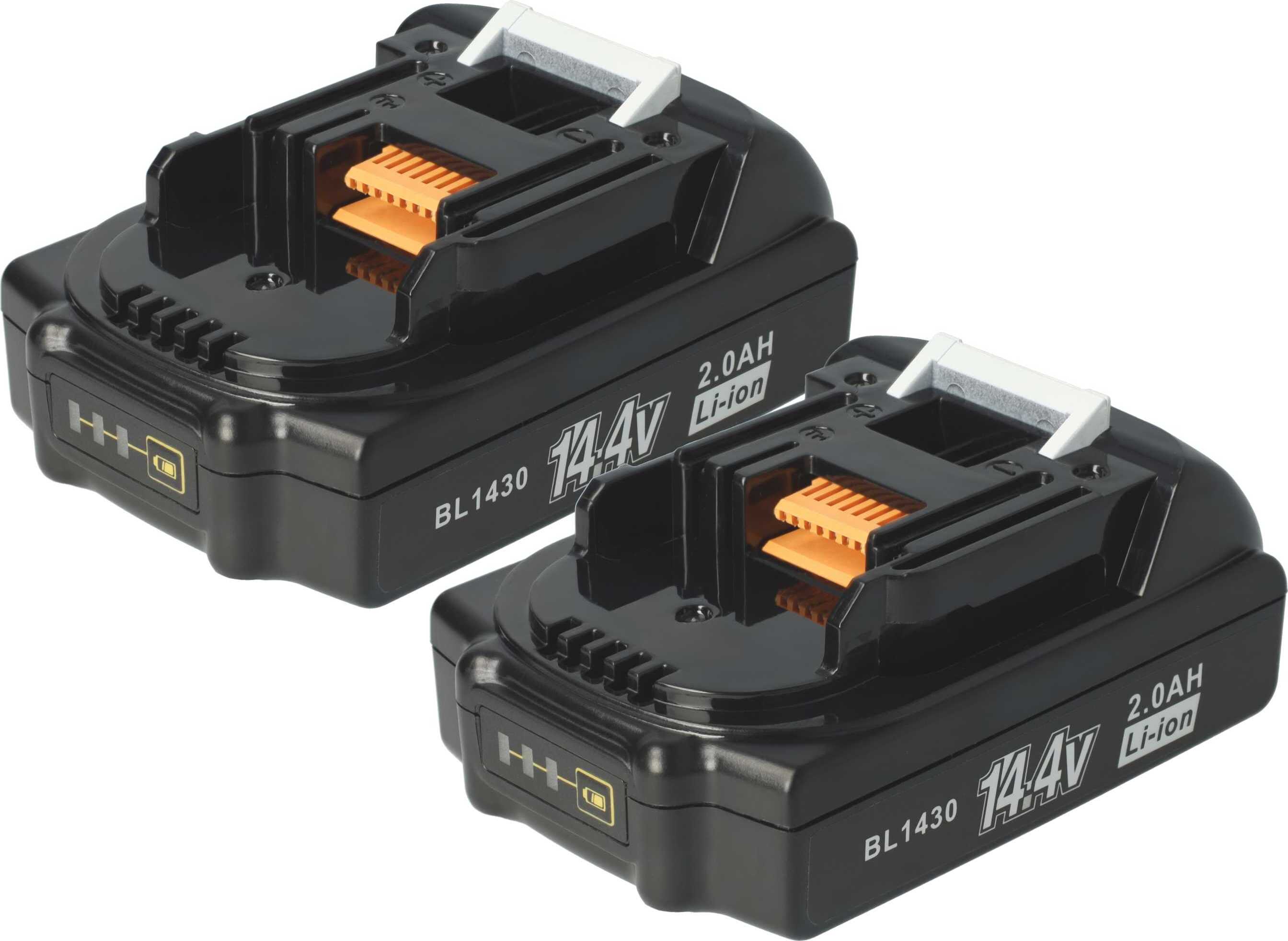 vhbw 2x Akku kompatibel mit Makita BBO140, BCF050, BCL140, BCL140Z, BCL142, BDA340Z, BCL142Z, BDA340RFE, BDA340 Werkzeug (2000 mAh, Li-Ion, 14,4 V) 128082240-2