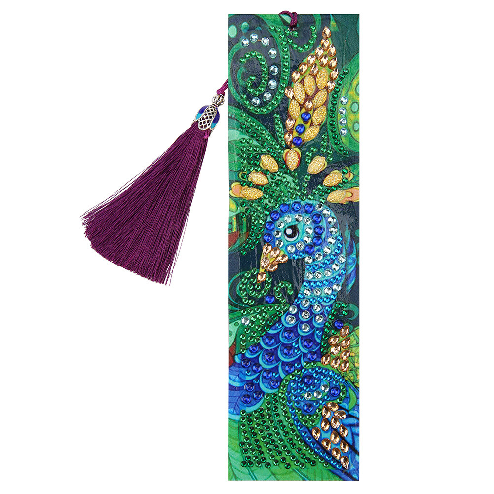 Cocosity Malerei Lesezeichen,Strass Malerei Lesezeichen,Pfau Lesezeichen,Quaste Malerei Lesezeichen,Malerei Lesezeichen Dekor