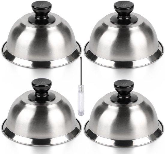 OEM Edelstahl Burger Dôme, 4er Set, 16x9cm, für Cheeseburger 2026