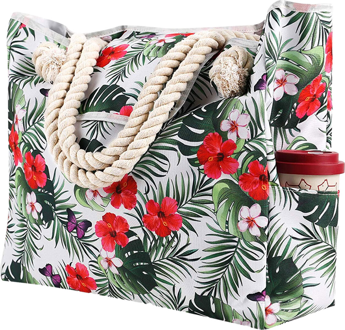 JedBesetzt Strandtasche, große Strandtasche für Damen, sanddichte Strandtasche aus Stoff für Reisen am Pool, 52,3 x 15 x 45,7 cm K-XMM-25069-164