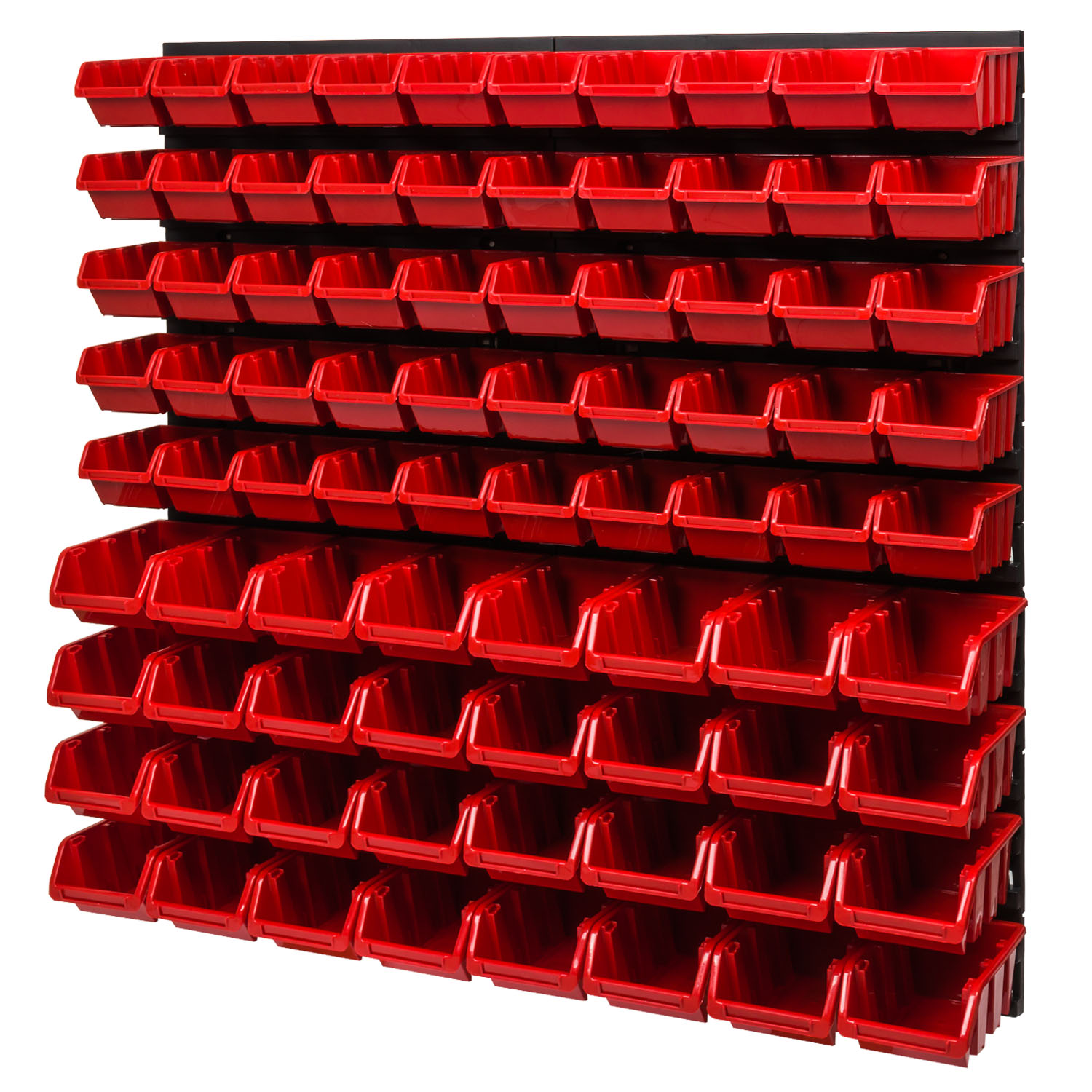 Wandregal 772 x 780 mm Lagersystem 20 Stapelboxen mit Deckel Schwarz 