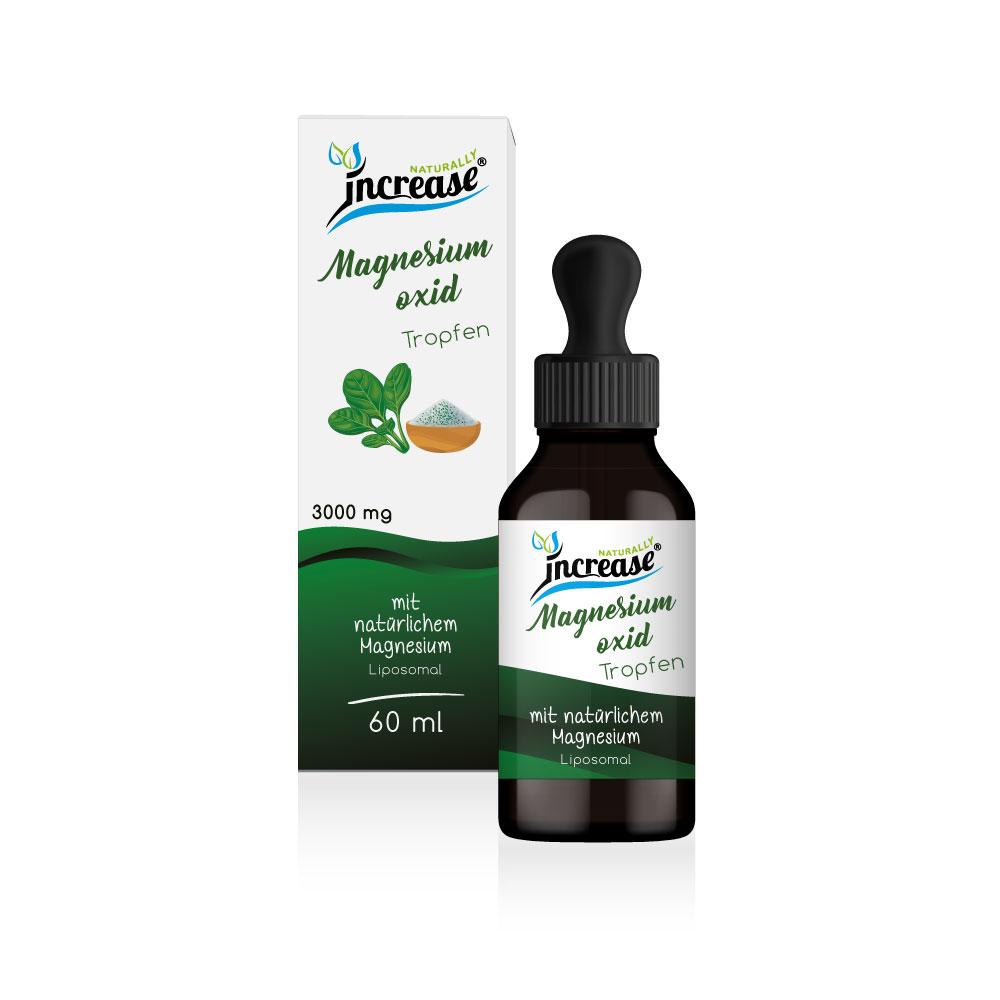 Increase Liposomale Magnesiumoxid Tropfen hochdosiert - (90.000mg Magnesiumoxid pro Packung) 3000mg Magnesiumoxid pro Tagesdosis davon 1500mg Magnesium -MCT Öl