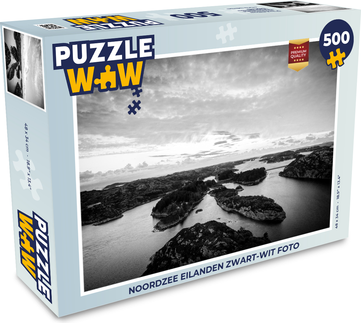 MuchoWow® Puzzle 500 Teile Nordseeinseln Schwarz-Weiß-Foto - 500 Teile - Kinder - Selberbauen - Puzzlespiele 137|1284605