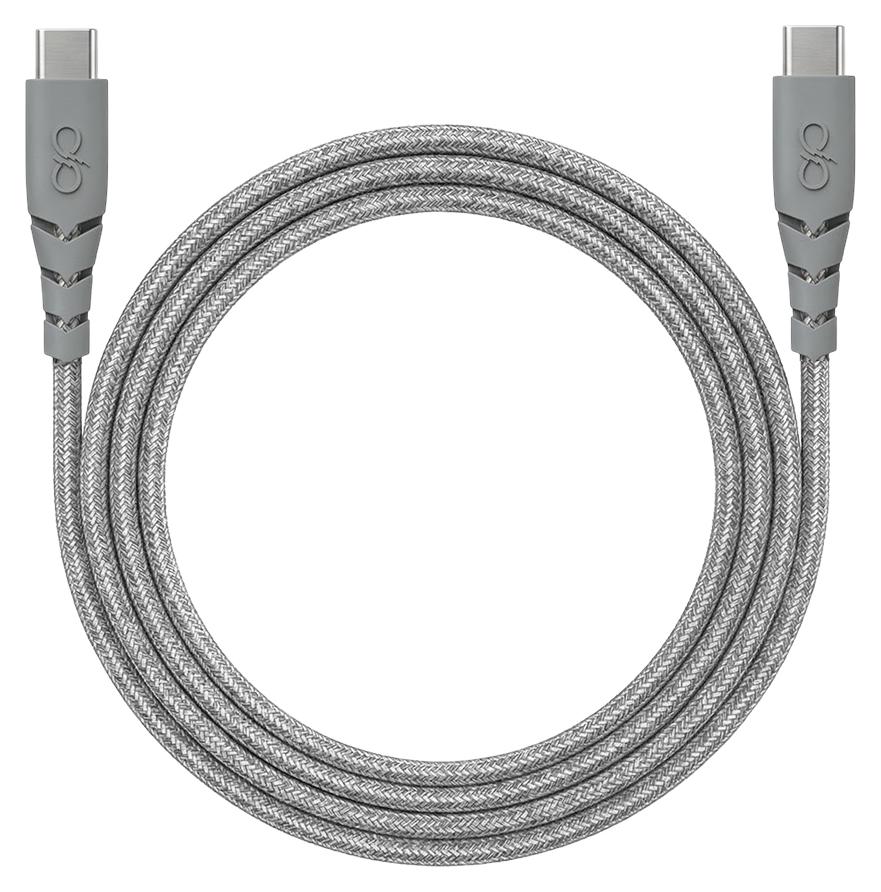Force Power, Ultraverstärktes USB C/USB C-Kabel 3 m – 3 A, Grau FPCBLCC3MRG