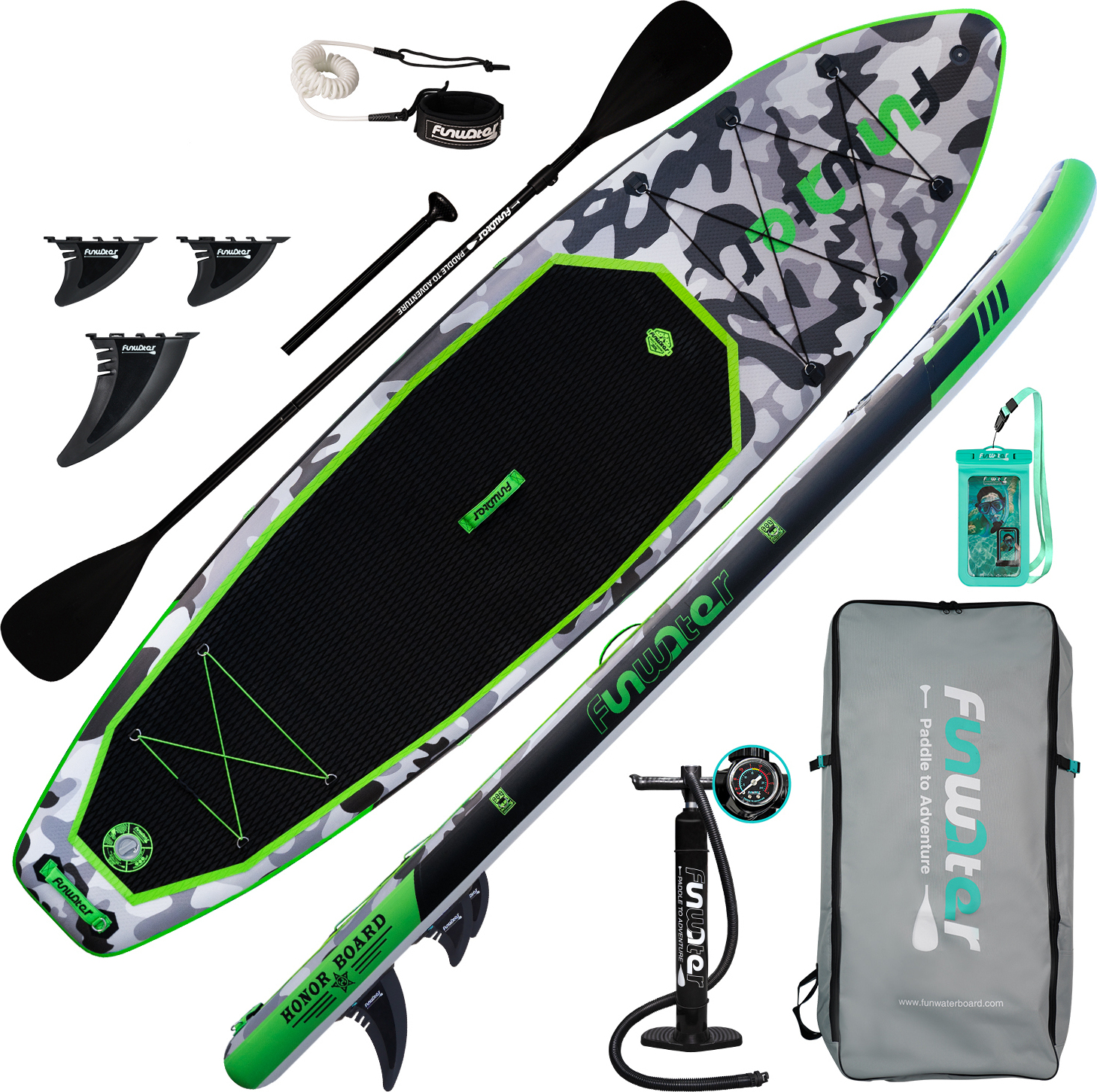 FunWater stand up paddle board, SUP board set, stand up paddle board, SUP paddle board, ručná pumpa, 330x84x15cm, do 150KG