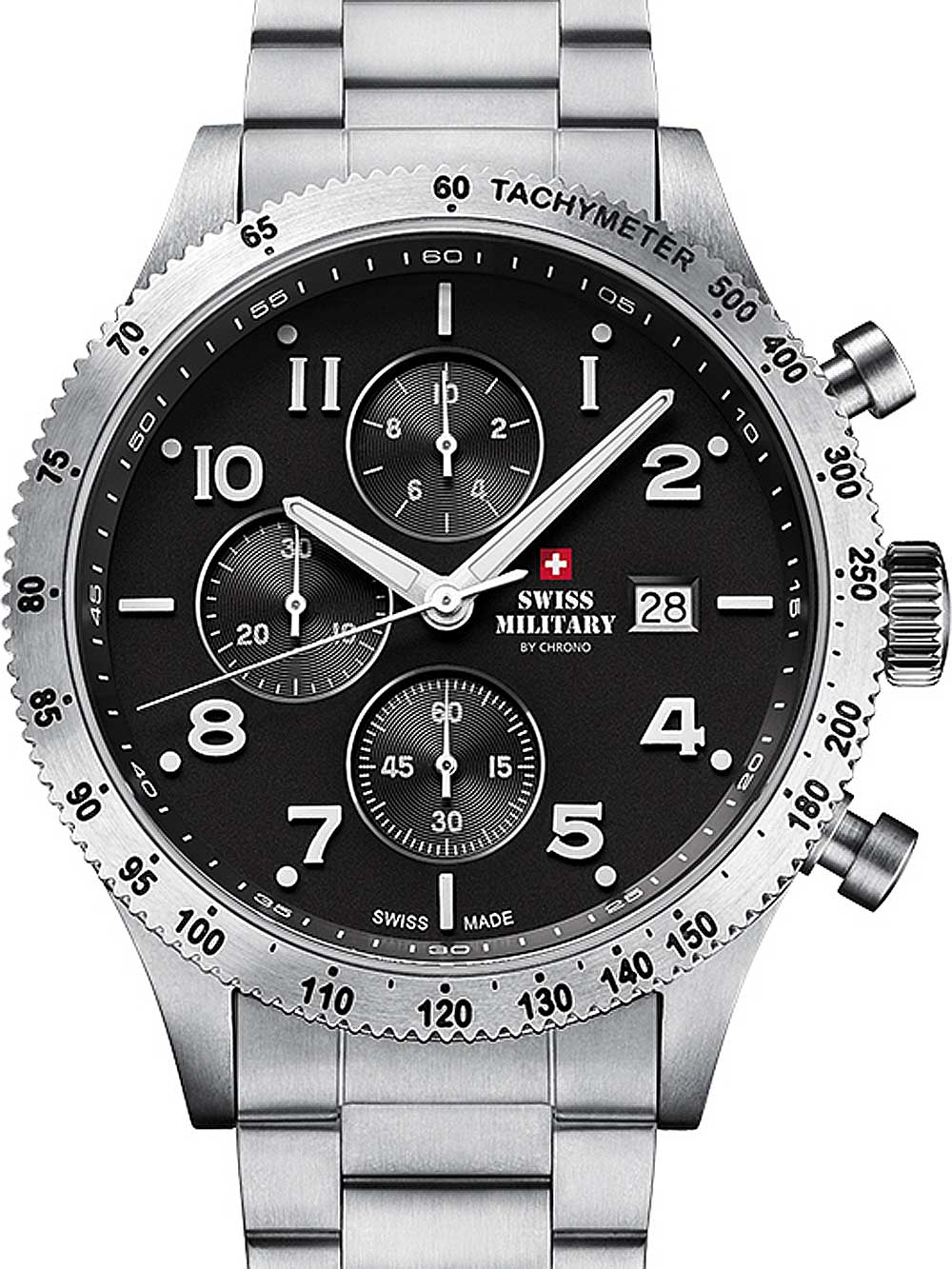 Pánske hodinky SWISS MILITARY SM34084.01, športové hodinky z nerezovej ocele na plávanie.