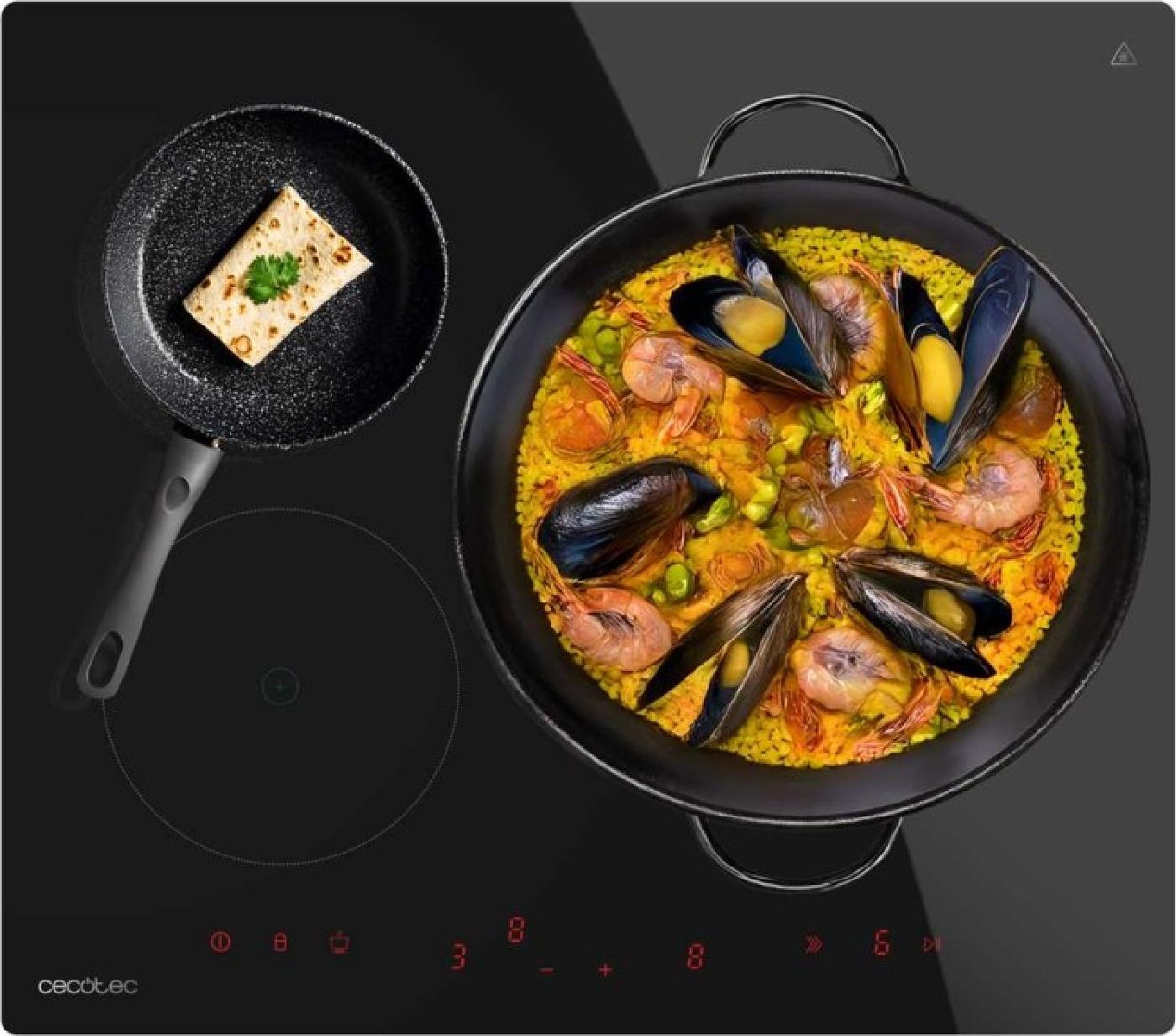 Cecotec Bolero Squad I 3600, Čierna, Vstavaný, 52 cm, Indukčná varná doska so zónami, Sklo, 3 zone(s)