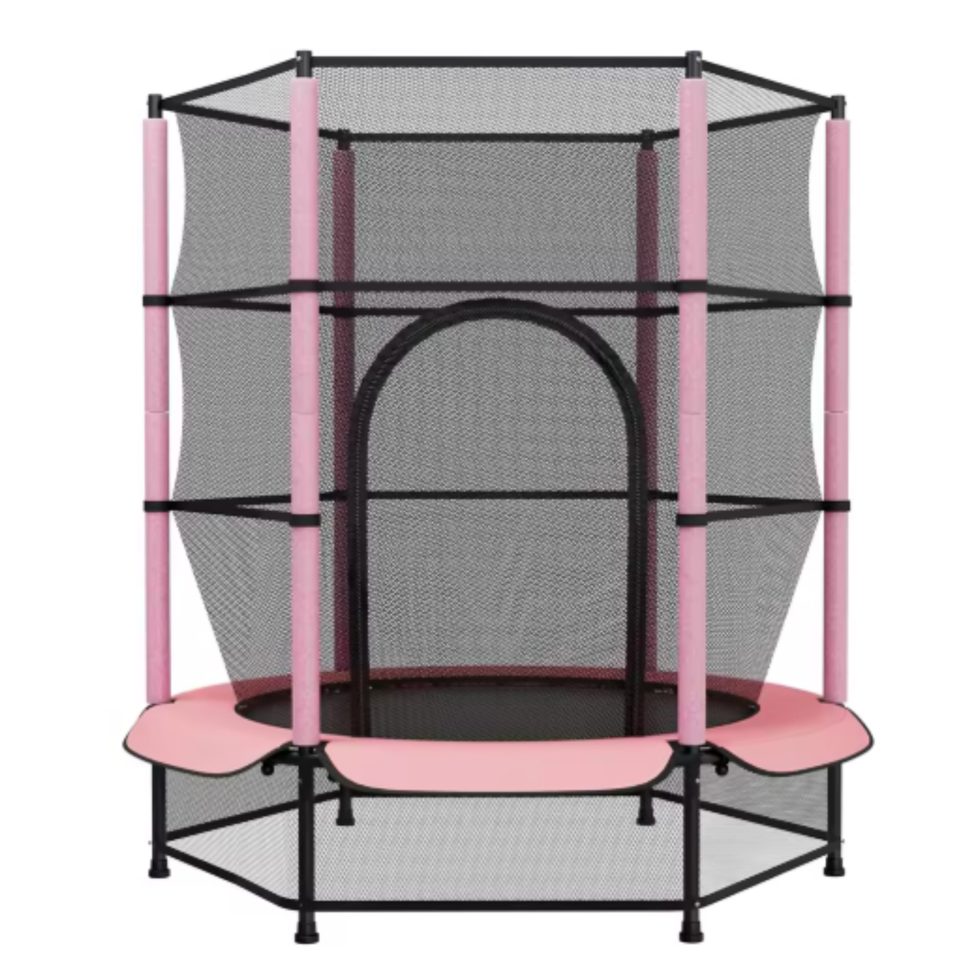 Trampolin mit Sicherheitsnetz - 140 cm - Für Kinder - Kindertrampolin - Rosa - Outdoor-Spielzeug - Mini-Trampolin