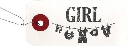 Artemio Weiße Etiketten + Holz Stempel 'Girl' 1317