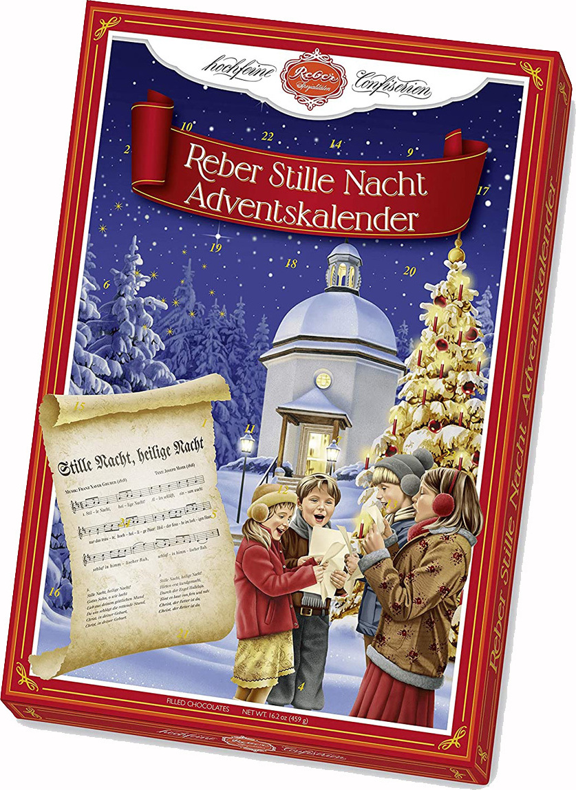 Reber Adventný kalendár Tichá noc plnený čokoládou 459g