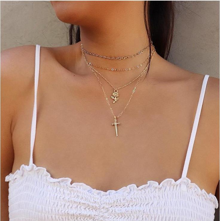 Flamenco Mystique Goldhalskette N748 aus unedlem Metall, Maße wie auf dem Foto CA18109