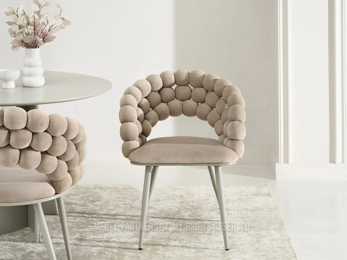VENETI Designer-Esszimmerstuhl NAHIDA - Beige / Grau 140-12-01165