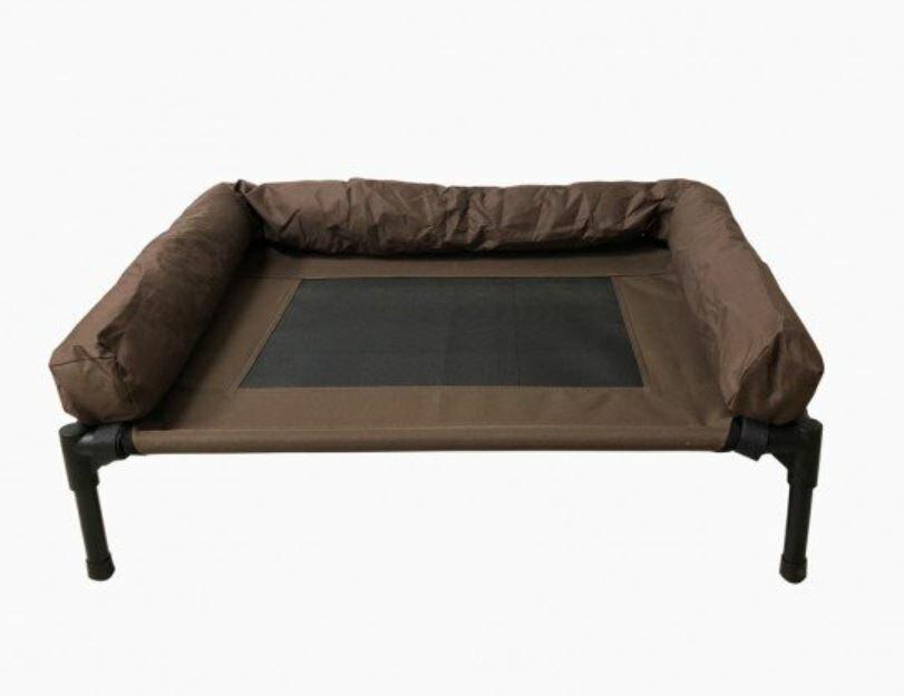 Topmast Dog Stretcher - Hundeliege - Hundebett - Hundesofa - Liege - Braun mit Stoßkante - Mit Tragetasche - 92x71x18 cm