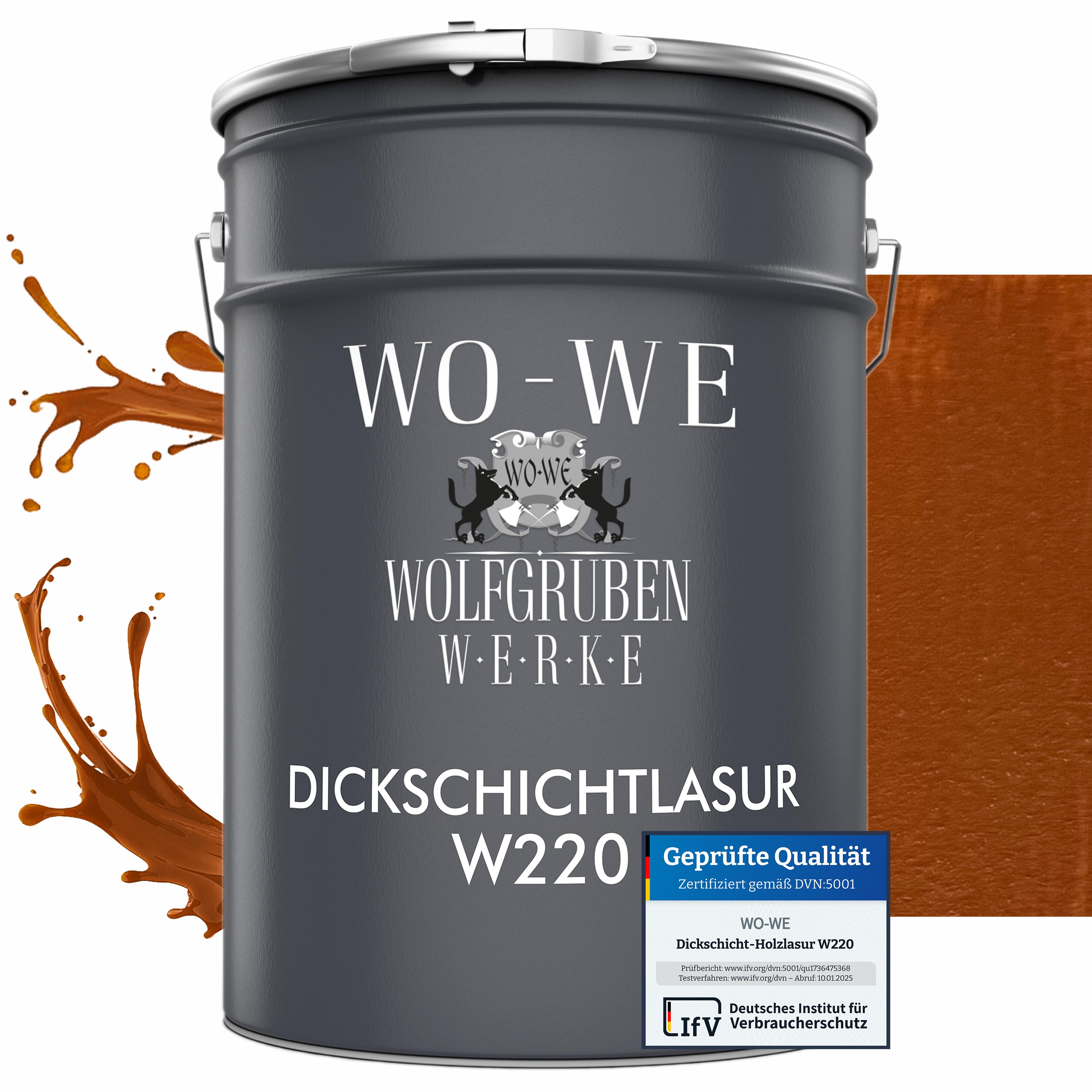 WO-WE Dickschichtlasur 2in1 Holzlasur Holzschutzlasur außen und innen W220 Teak - 2,5L