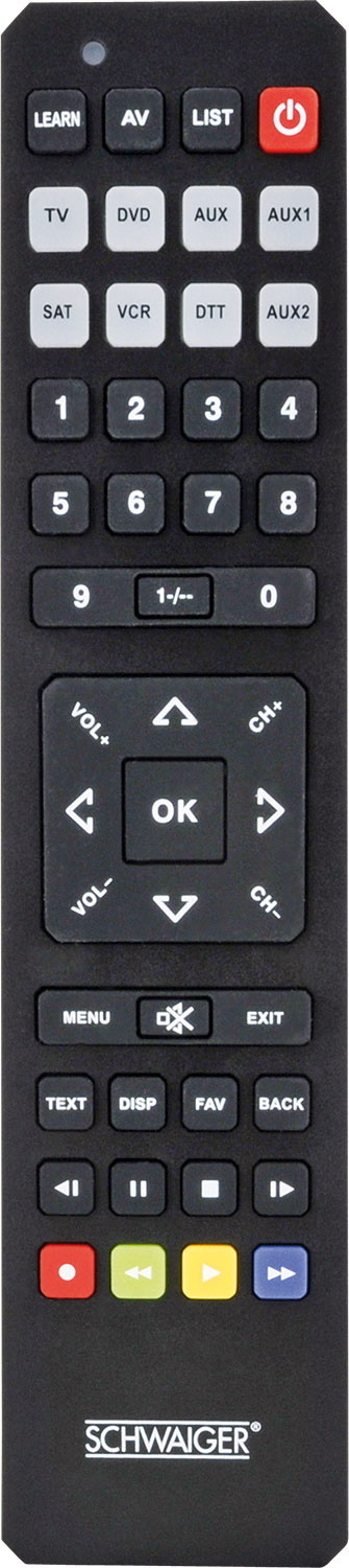 Schwaiger Fernbedienung 8 in 1 vorprogrammiert Schwarz UFB4801 031