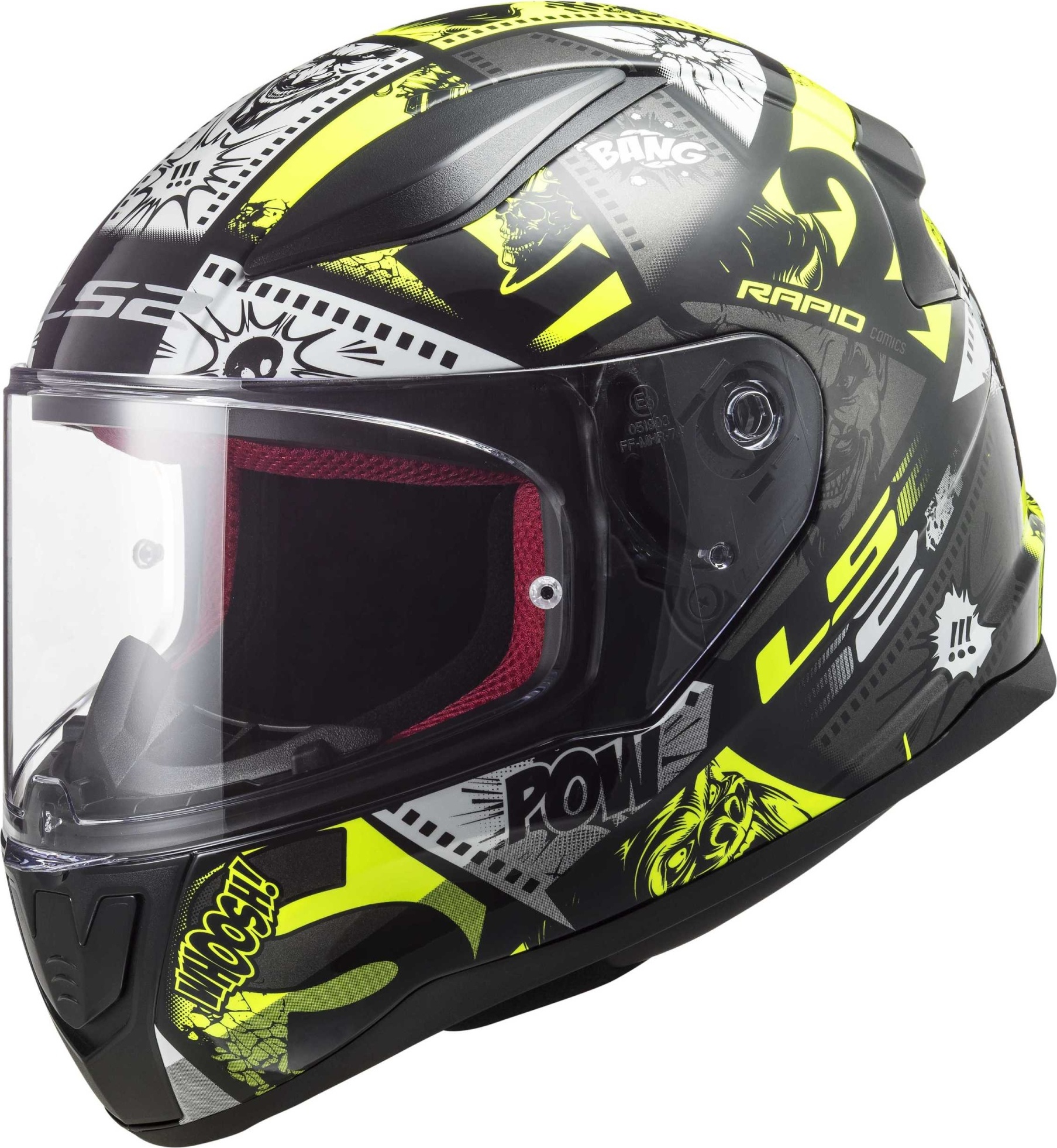 LS2 Helmets LS2 Rapid Mini Vignette Schwarz Gelb S (47-48 cm) 10353J3054