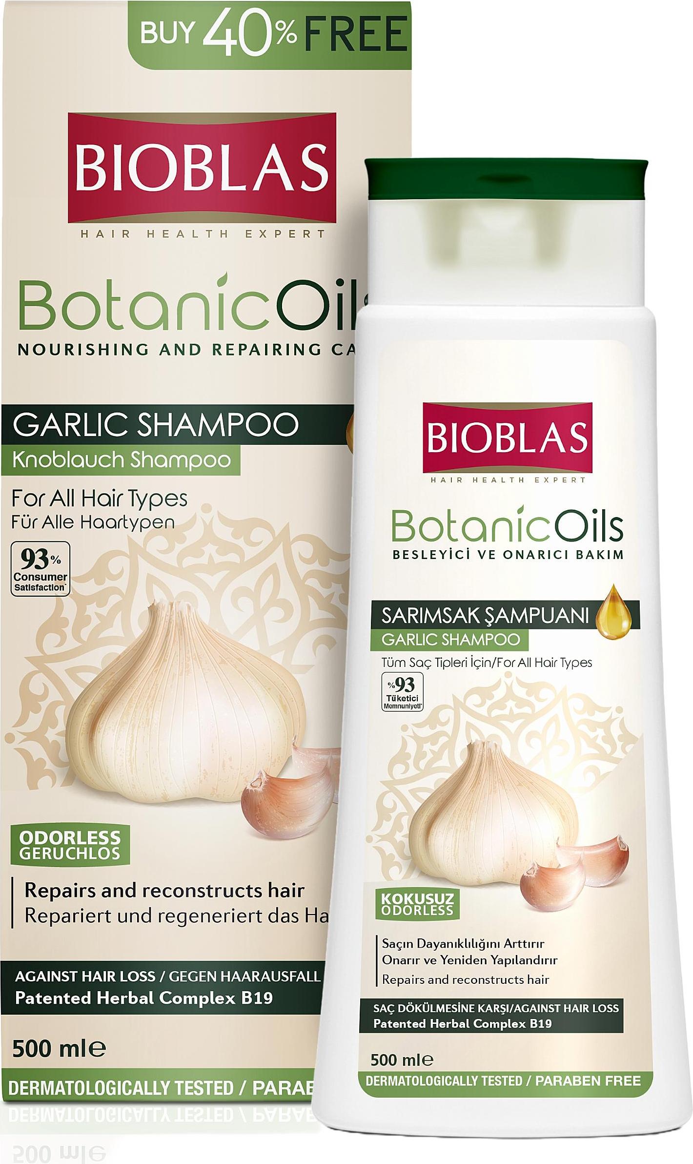 Knoblauch Shampoo 500 ml Bioblas, Geruchlos, Anti Haarausfall Frauen und Männer 1085