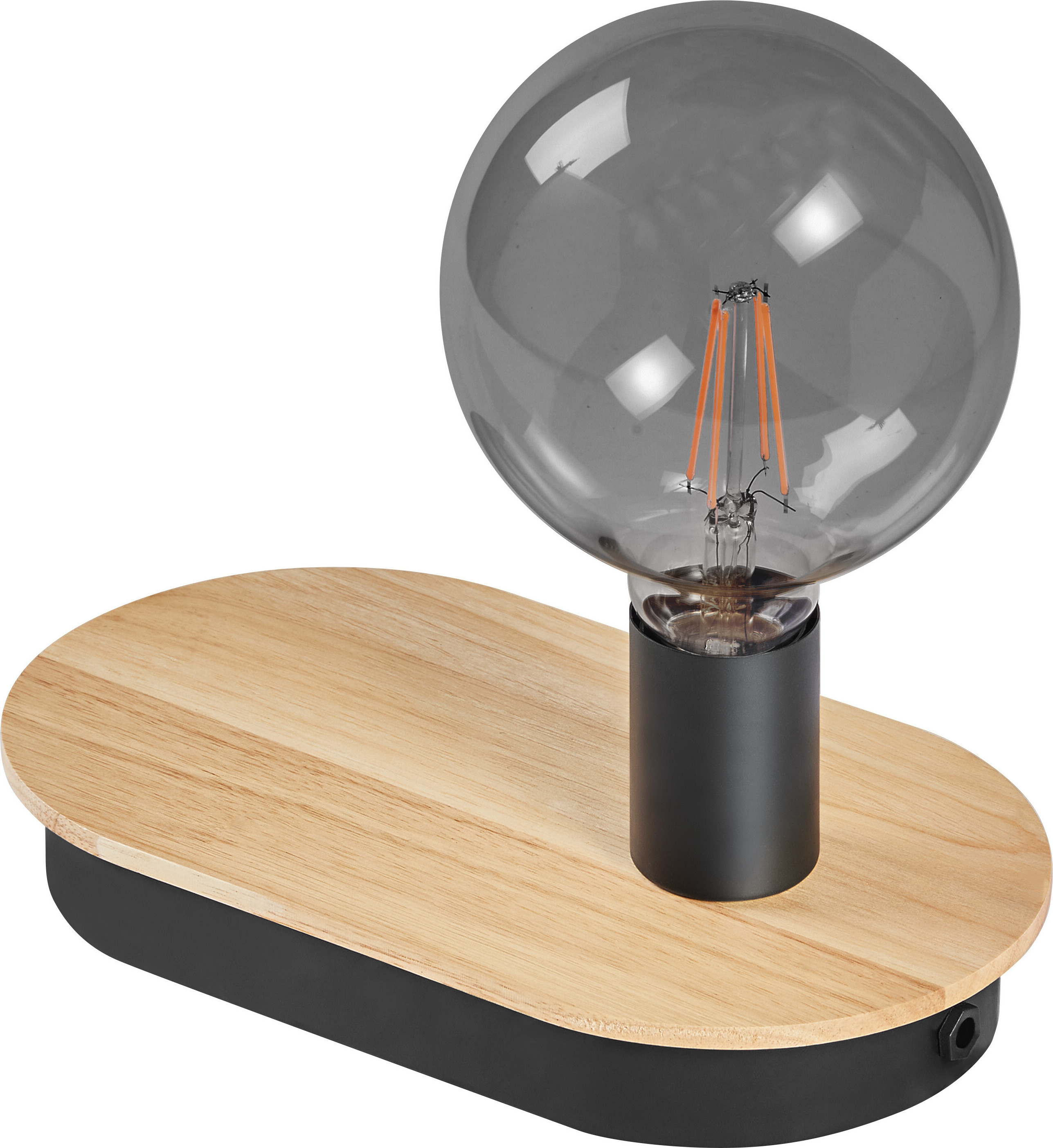 LEDVANCE DECOR Wood Table Tischleuchte TOUCH USB, schwarz, E27 Sockel für den einfachen Austausch des Leuchtmittels, kann mit einfacher oder smarter Lampe bestückt werden, Schutzklasse IP20 AC405980055