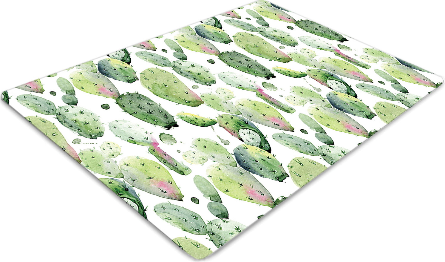 Podlahová ochranná podložka - Ochranná podložka pod stoličku - Podlahová podložka - 100x70 cm - Tropické kaktusy