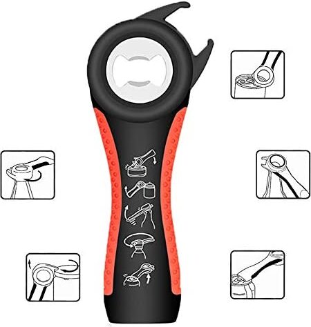 Jormftte Multi-Flaschenöffner,,manueller,All-in-One-Glasflaschen-Dosenöffner,Küchen-Multi-Tools-Öffner,,Deckel-Twist-Off-Greifer,,für,Senioren,Rheumatoide,Arthritis,(5,in,1) kau-HTTT-10674