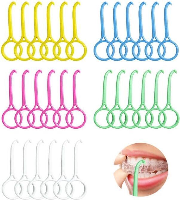 Zimtky 30 Stück Aligner Entfernungswerkzeug, Entferner für Unsichtbare Zahnspangen, Aligner Removal Tool Zahnspange Haken Zahnspange Entferner für Unsichtbare Zahnspangen, Mundpflege (5 Colors) ZGQ260811RSC4