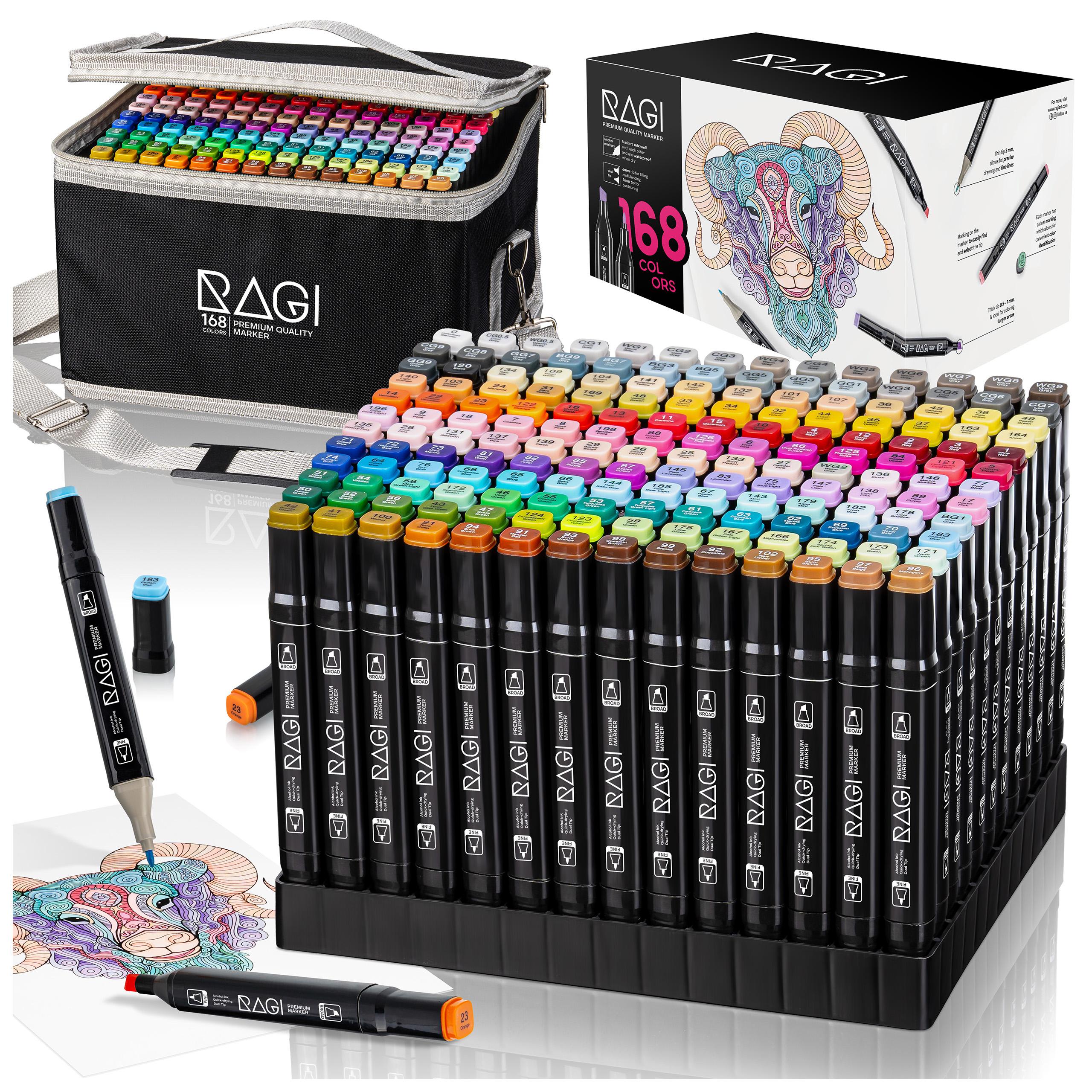AnyMark 168 Farben Alkoholmarker, Marker-Set, Doppelspitzen