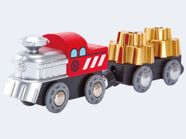 Hape Holz Zug Zahnrad Spielzeug - bunte Eisenbahn Set E3751