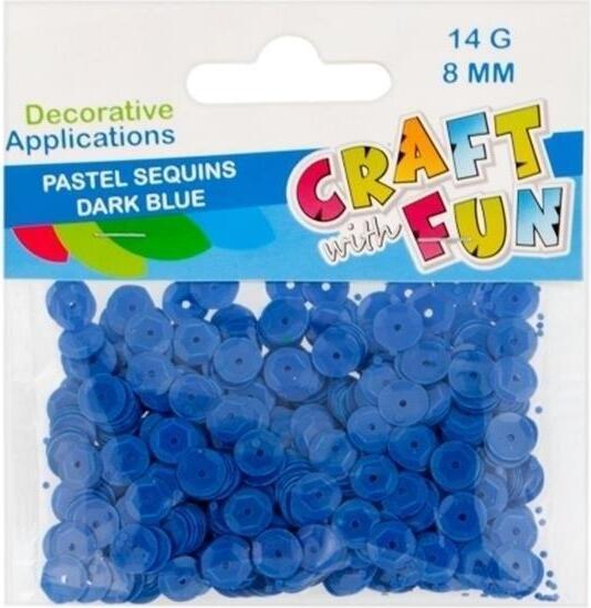 Craft with Fun Pastellfarbene Pailletten 8mm navy blau