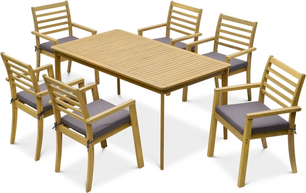 Garten-Essgarnitur aus Akazienholz HAGEN 6+1