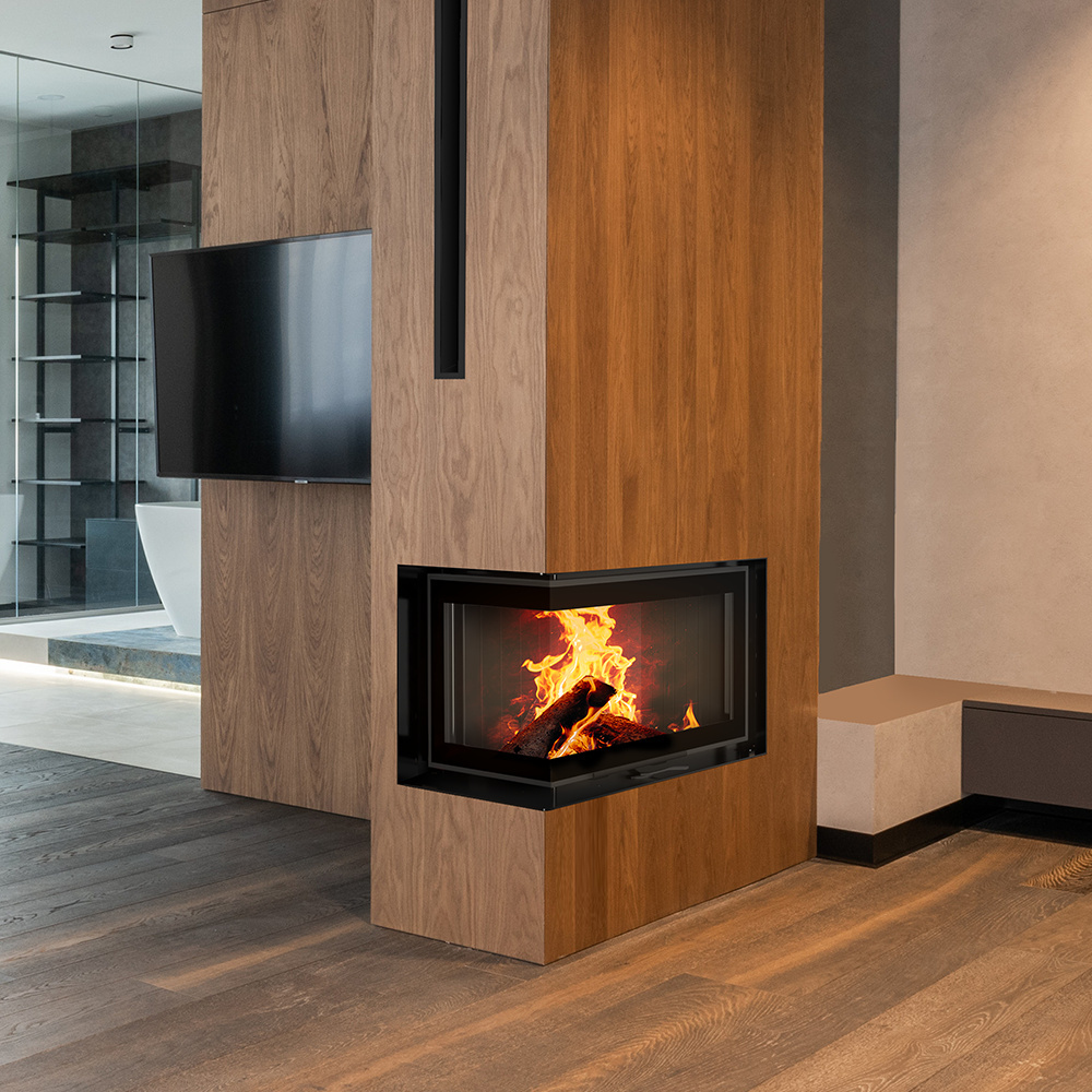 Oceľový krb MBM ľavostranné 10 kW Ø 200 zdvíhacie sklo