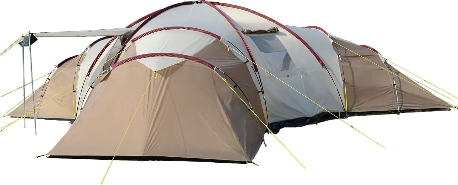 Familienzelt Turin 12 Mann Personen Gruppenzelt, Braun