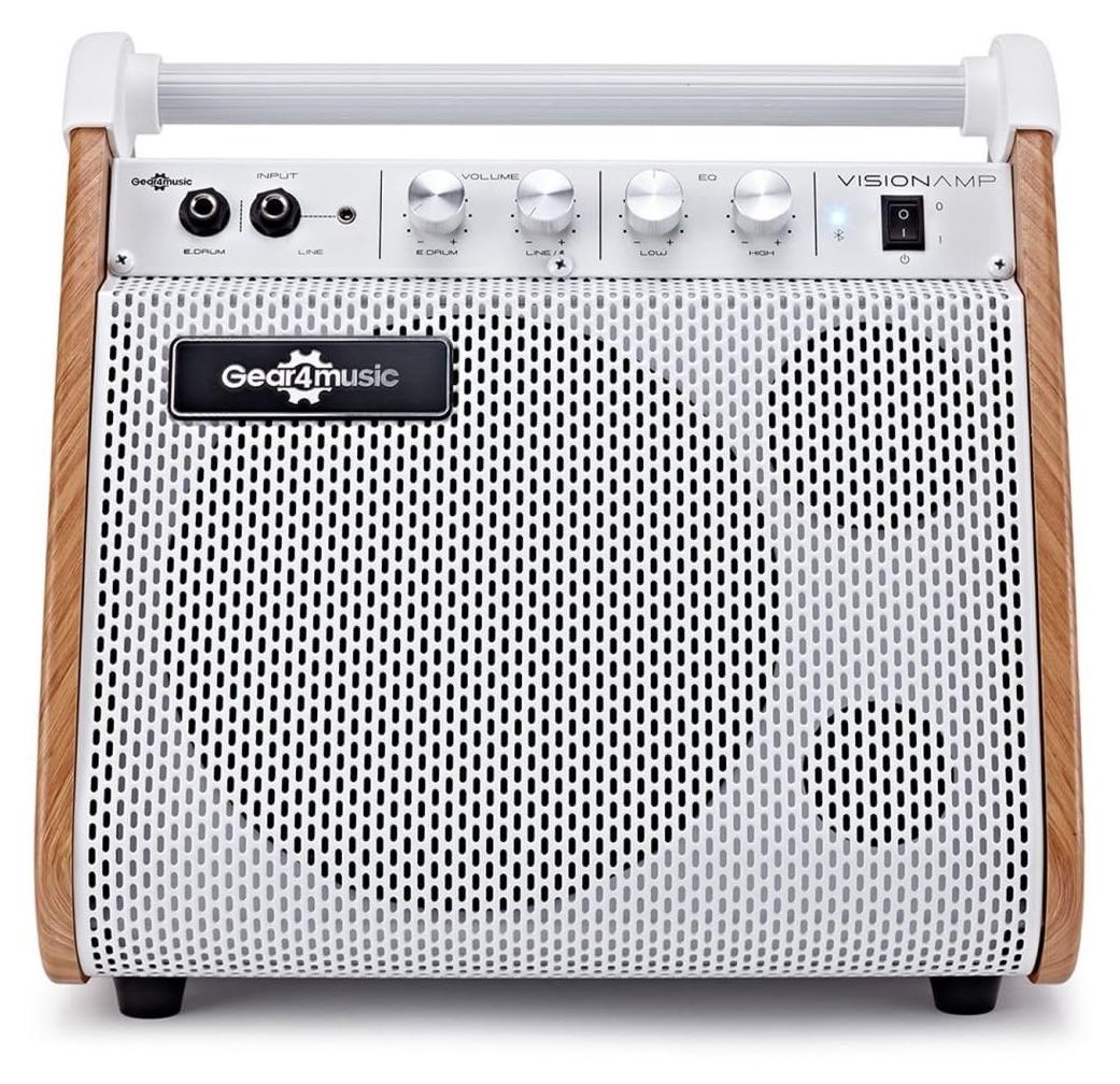 Merkloos Verstärker Keyboardverstärker E-Drum-Verstärker - Bluetooth - 2-Band-EQ - Weiß