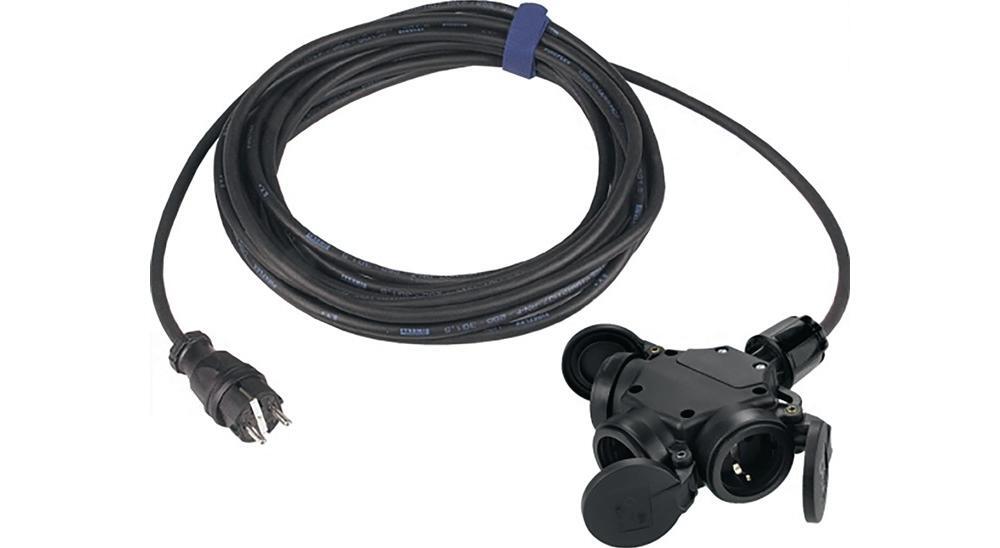 Jäger Direkt Schutzkontaktverlngerung 16 A 250 V 3 x 1,5 mm 3 m H07RN-F schwarz IP44 345.503.01.01