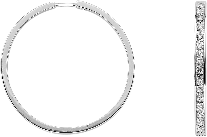 SELVA Creolen Silber 925/rh Ø 37,50 mm Zirkonia OS144472