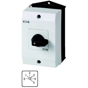 Eaton Stufenschalter, T0, 20 A, Aufbau, 3 Baueinheit(en), Kontakte: 5, 45 °, rastend, mit 0-Stellung, 0-5, Abwicklungs Nr. 8243 207128