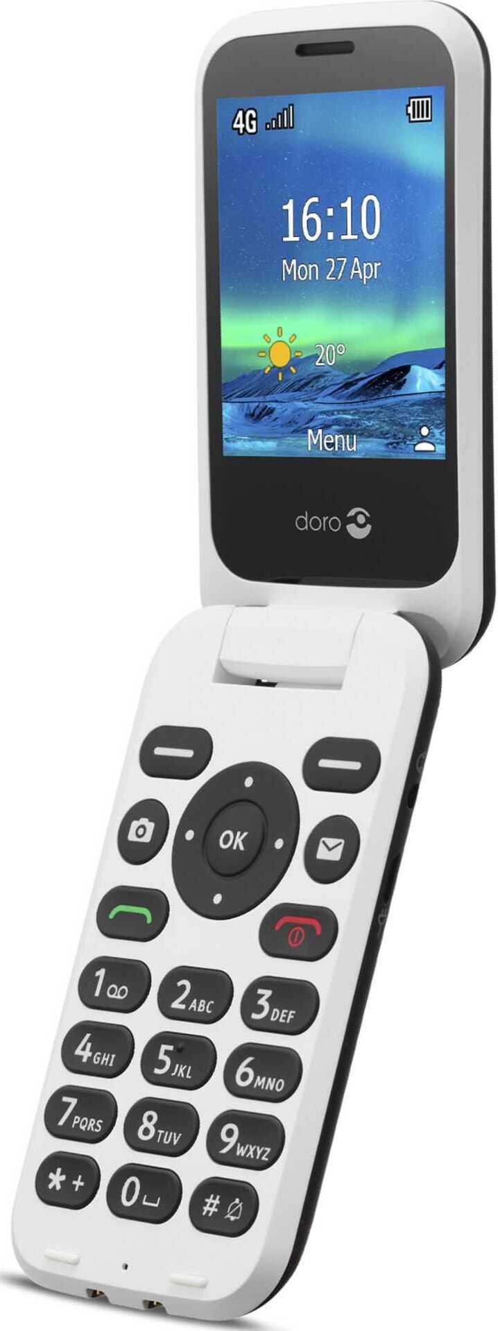 DORO 6820 - 4G telefón - slot microSD - 320 x 240 pixelov - zadný fotoaparát 2 MP - Schwarz, weiß