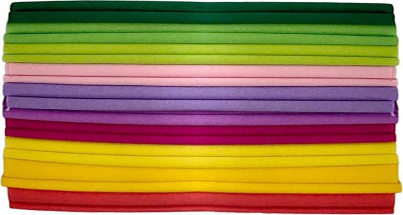 Geknicktes Seidenpapier 25x200cm 10 Rollen 10 Farben Flower-mix Happy Color