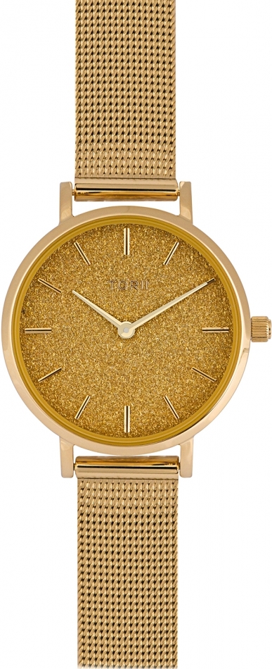 Die Damenuhr TORII G28GS.1G in Gold ist ein Modeaccessoire.