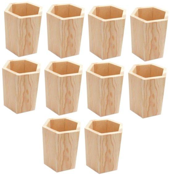 OEM 10er-Pack Holz-Penhalter, Holz-Penhalter, Büropenhalter, Mini-Büro-Organizer, Holz-Geometrie-Unterstützung für Bürobedarf 2026