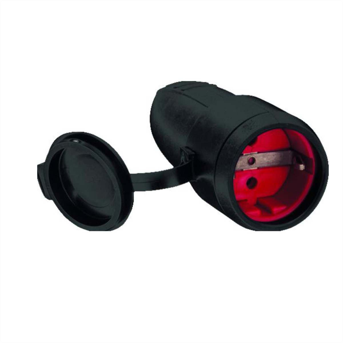 BACHMANN Gummikupplung schwarz, Gummi-Kupplung, schwarz mit Deckel IP44 919.176