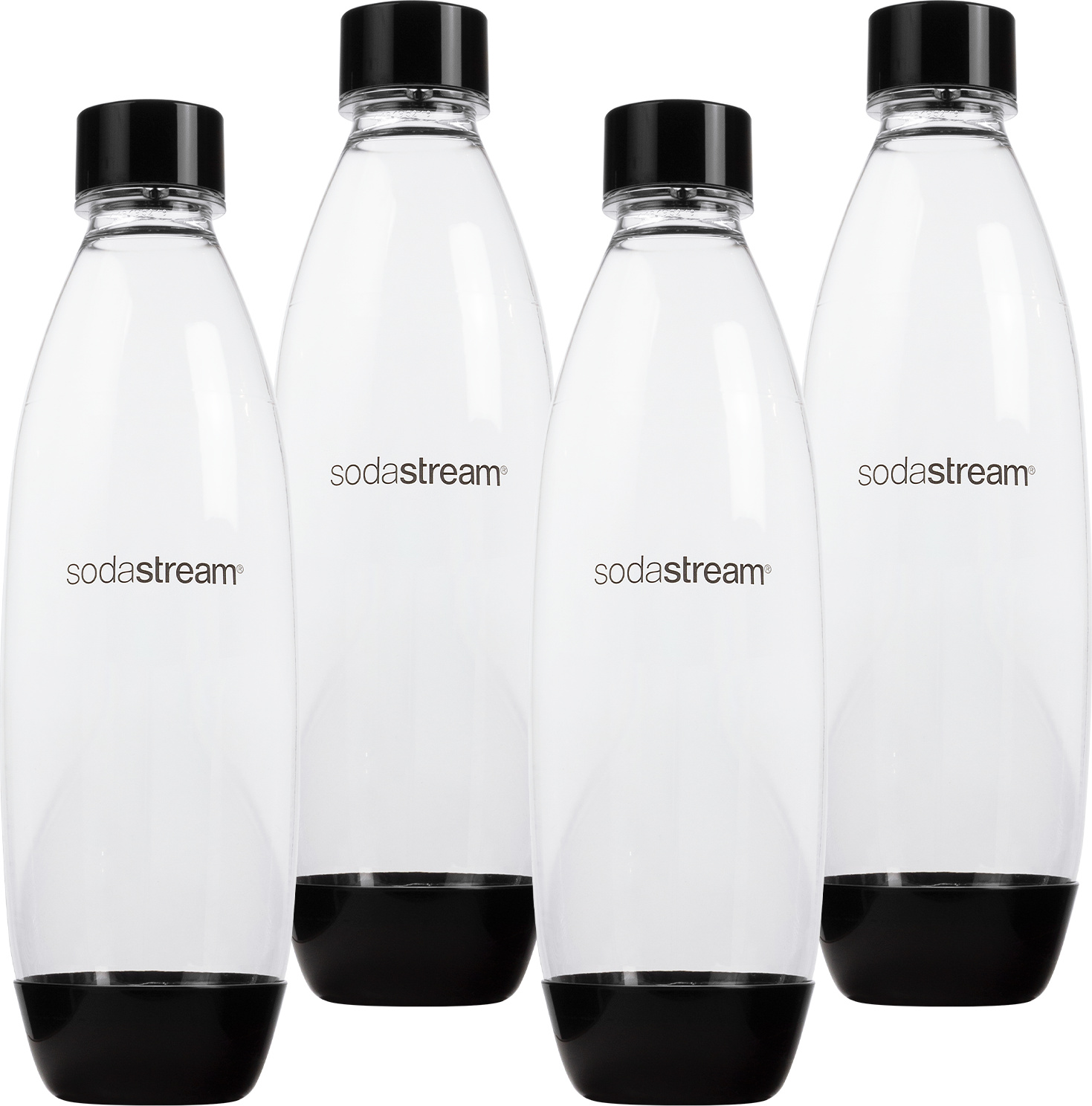 SodaStream Fľaša Fuse 1L čierna 4 kusy Bez BPA, vhodné do umývačky riadu
