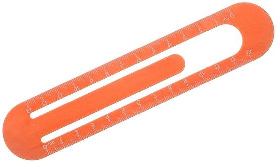 OEM Aluminium Liniaal 13cm, rood/oranje, bladwijzer clip, metrisch, voor klaslokaal 2026
