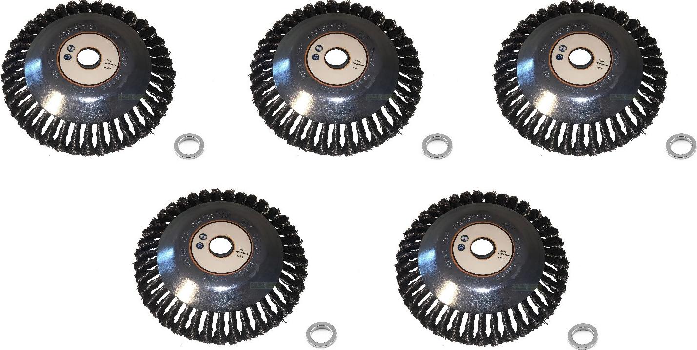 perfektGarten 5 X 200 mm X 25,4 mm Profi Motorsense Unkrautbürste Wildkrautbürste - 36 Zöpfe 864 X 5