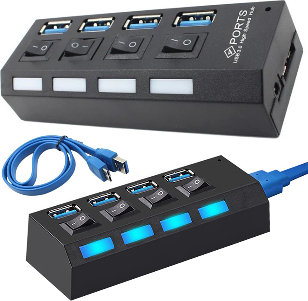 Verk 06236 Mini USB Hub 3.0, 4 porty